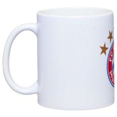 FAN SHOP SLOVAKIA Keramický hrnček Bayern Mníchov. Biely. Farebný znak 5 hviezd. 300 ml