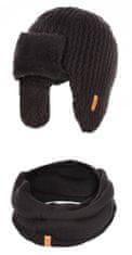 Brødrene 2W1 zimná čiapka s klapkou na uši rúrkový šál CZ5 + K3 čierna