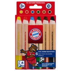 FAN SHOP SLOVAKIA Kreatívne Jumbo ceruzky FC Bayern Mníchov. Funkcia 3v1. Súprava 6 ks.