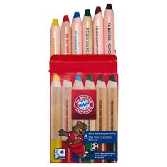 FAN SHOP SLOVAKIA Kreatívne Jumbo ceruzky FC Bayern Mníchov. Funkcia 3v1. Súprava 6 ks.