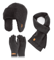 Brødrene 3W1 zimná čiapka rúrkový šál zimné rukavice CZ5 + S1 + R1 tmavo šedá
