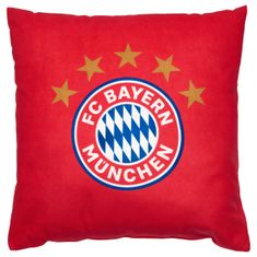 FAN SHOP SLOVAKIA Vankúšik FC Bayern Mníchov, červeno-biely design, znak klubu, 40x40cm