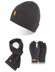 Brødrene 3W1 zimná čiapka rúrkový šál zimné rukavice CZ8 + S1 + R1 tmavo šedá