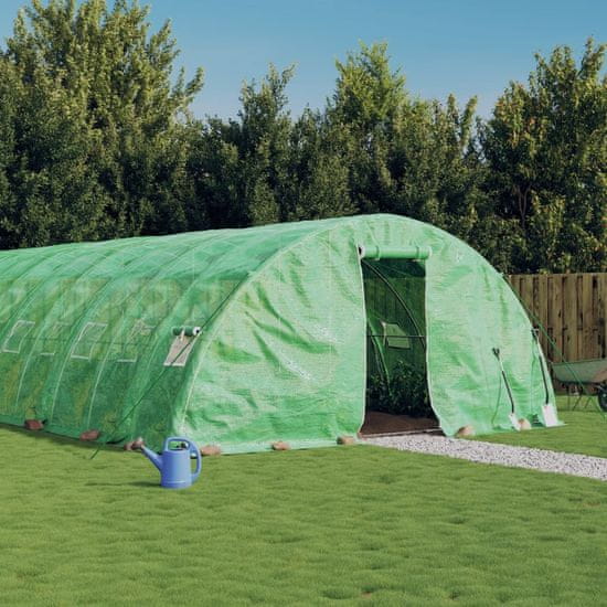 Vidaxl Fóliovník s oceľovým rámom zelený 110 m² 16x5x2,3 m