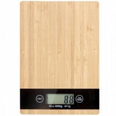 Verk  17099 Bambusová kuchynská váha 5kg LCD 23 x 16 cm