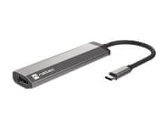 Natec multiport adaptér FOWLER SLIM HUB 4v1, 2X USB 3.0 HUB, HDMI 4K, USB-C PD