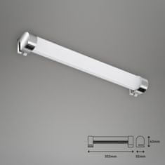 BRILONER BRILONER LED svietidlo k zrkadlu 33,2 cm 8W 720lm chróm IP44 BRI 2059-018