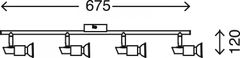 BRILONER BRILONER Bodové svietidlo 67,5 cm 4xGU10 12W 1120lm matný nikel BRI 2907-042