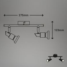 BRILONER BRILONER LED bodové svietidlo 27,5 cm 2xGU10 4,8 W 400lm čierna IP44 BRI 2992-025