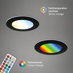 BRILONER BRILONER RGB-CCT LED vstavané svietidlá sada, pr.9,2 cm, 3x LED, 4,8 W, 450 lm, čierna IP65 BRI 7035-035