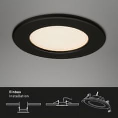 BRILONER BRILONER 3ks sada LED vstavané svietidlo, priemer. 11,5 cm, 6 W, 650 lm, čierna IP44 BRI 7053-035