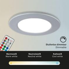 BRILONER BRILONER RGB-CCT LED vstavané svietidlá sada, pr.9,2 cm, 3x LED, 4,8 W, 450 lm, matný chróm IP65 BRI 7035-034