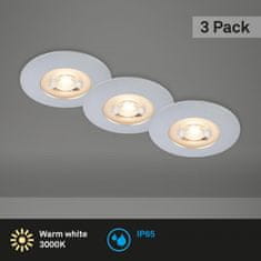 BRILONER BRILONER LED vstavané svietidlá, pr.9 cm, 3x LED, 5 W, 480 lm, matný chróm IP65 BRI 7044-034