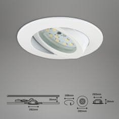 BRILONER BRILONER 3ks sada LED vstavané svietidlo, priemer. 8,2 cm, 6,5 W, biele BRI 7296-036