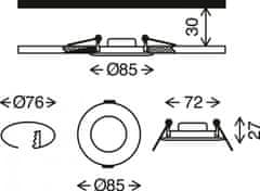 BRILONER BRILONER 3ks sada LED vstavané svietidlo, priemer. 8,5 cm, 5 W, matný nikel IP44 BRI 7103-432