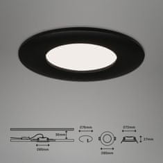 BRILONER BRILONER 3ks sada LED vstavané svietidlo, priemer. 8,5 cm, 5 W, 450 lm, čierna IP44 BRI 7113-435