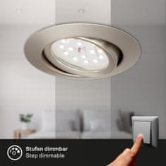 BRILONER BRILONER 3ks sada LED vstavané svietidlo, priemer. 8,2 cm, 3,5 W, matný nikel BRI 7172-032