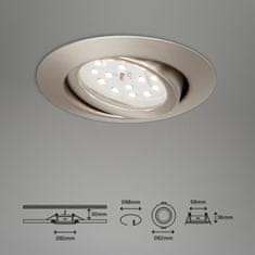 BRILONER BRILONER 3ks sada LED vstavané svietidlo, priemer. 8,2 cm, 3,5 W, matný nikel BRI 7172-032