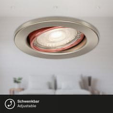 BRILONER BRILONER 3ks sada LED vstavané svietidlo, priemer. 8,6 cm, 5 W, matný nikel BRI 7147-032