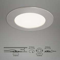 BRILONER BRILONER 3ks sada LED vstavané svietidlo, priemer. 12 cm, 8 W, matný nikel IP44 BRI 7284-032