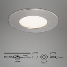 BRILONER BRILONER LED vstavané svietidlo, priemer. 8,5 cm, 5,5 W, matný nikel IP44 BRI 7282-012