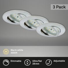 BRILONER BRILONER 3ks sada LED vstavané svietidlo, priemer. 8,2 cm, 5,5 W, hliník BRI 7232-039