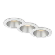 BRILONER BRILONER LED vstavané svietidlá sada, pr.9,5 cm, 3x LED, 4,9 W, 480 lm, biele-strieborné BRI 7041-036