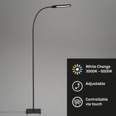 BRILONER BRILONER LED CCT stojacie svietidlo s dotykovým vypínačom 183 cm 8W 600lm čierna BRILO 1389-015