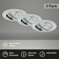 BRILONER BRILONER 3ks sada LED vstavané svietidlo, priemer. 8,2 cm, 6,5 W, hliník BRI 7296-039