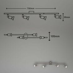 BRILONER BRILONER Bodové svietidlo 73 cm 4xGU10 3W 250lm matný nikel BRILO 2767-042