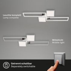 BRILONER BRILONER CCT LED stropné svietidlo, 120 cm, 50 W, hliník-chróm BRILO 3531-018