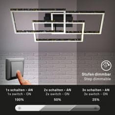 BRILONER BRILONER LED stropné svietidlo, 52 cm 57 W, 5700 lm, čierna BRILO 3752-015