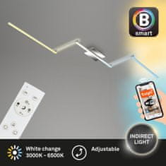 BRILONER BRILONER B smart CCT LED stropné svietidlo, 227,2 cm, 24 W, 2600 lm, hliník-chróm BRILO 3737-018