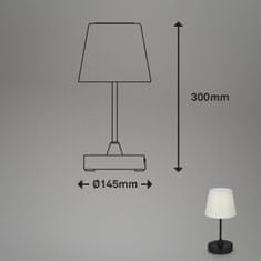 BRILONER BRILONER LED vonkajšia stolná lampa s dotykovým vypínačom, pr.30 cm, LED modul, 3 W, 340 Lm, čierna IP44 BRILO 7032-415