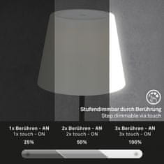 BRILONER BRILONER LED vonkajšia stolná lampa s dotykovým vypínačom, pr.30 cm, LED modul, 3 W, 340 Lm, čierna IP44 BRILO 7032-415