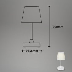 BRILONER BRILONER LED vonkajšia stolná lampa s dotykovým vypínačom, pr.30 cm, LED modul, 3 W, 340 Lm, biele IP44 BRILO 7032-416