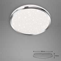 BRILONER BRILONER LED stropné svietidlo hviezdne nebo, priemer. 28 cm, 12 W, chróm BRI 3403-018