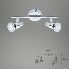 BRILONER BRILONER LED bodové svietidlo 27,5 cm 2xGU10 9,6 W 800lm chróm BRI 2992-028