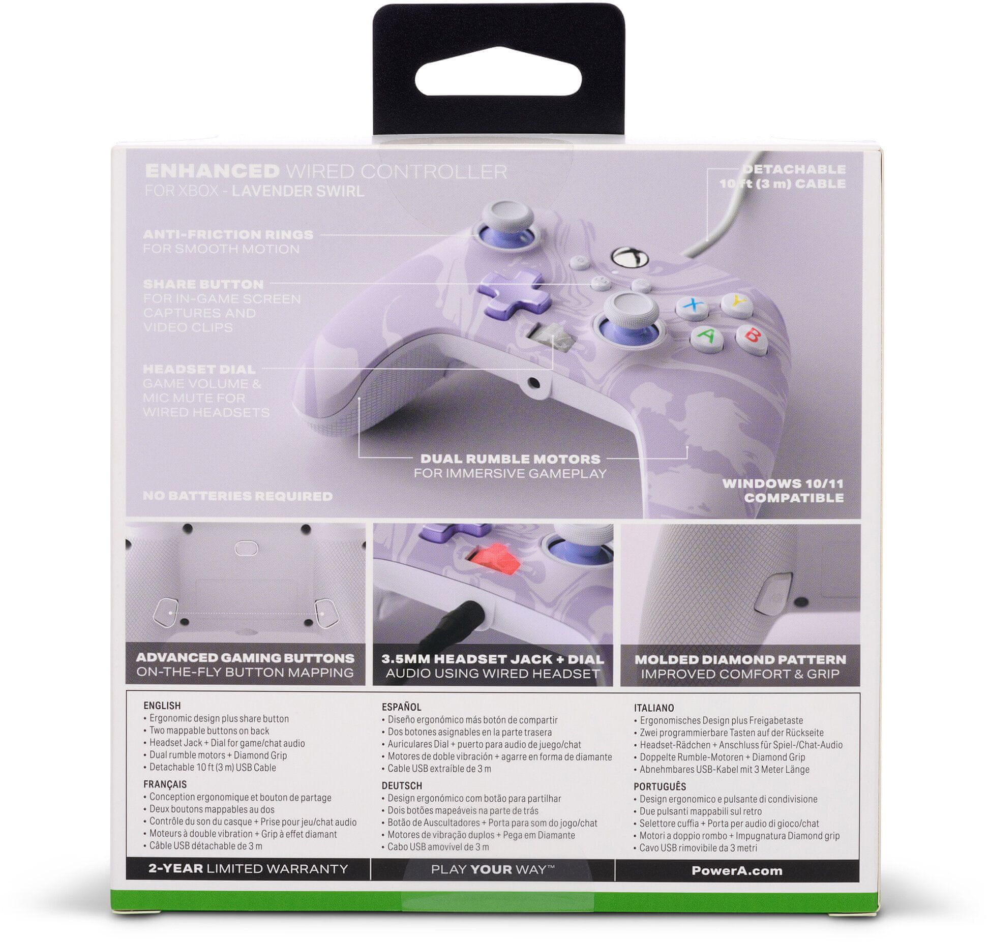 Power A Enhanced Wired Controller, Lavender Swirl (PC, Xbox saries, Xbox  ONE) (XBGP0001-01)