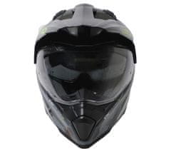 XRC Prilba na moto dark grey/black/fluo vel´. XL