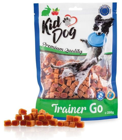 KIDDOG pamlsok pre psa Trainer Go králičie mini kocky s brusnicami 250g