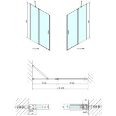 SAPHO ZOOM LINE BLACK sprchové dvere 1200mm, číre sklo ZL1312B - Sapho