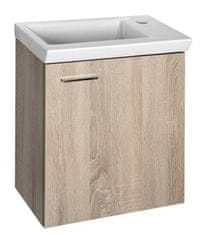 AQUALINE ZOJA/KERAMIA FRESH umývadlová skrinka 44x50x25,3cm, dub platin 51046DP - Aqualine