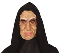 Maska čarodejnice - stará žena s šatkou - HALLOWEEN