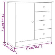 Vidaxl Komoda ALTA 77x35x73 cm borovicový masív