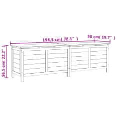 Petromila vidaXL Záhradný úložný box biely 198,5x50x56,5 cm jedľové drevo