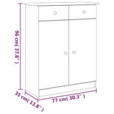 Petromila vidaXL Skrinka na topánky ALTA 77x35x96 cm masívna borovica