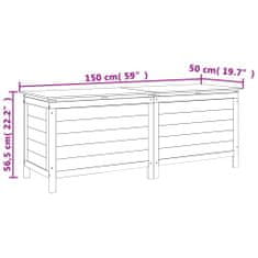 Petromila vidaXL Záhradný úložný box, antracitový 150x50x56,5 cm, jedľový masív