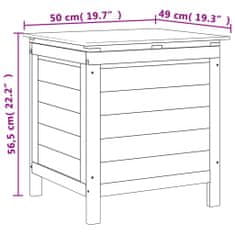 Vidaxl Záhradný úložný box biely 50x49x56,5 cm, jedľový masív