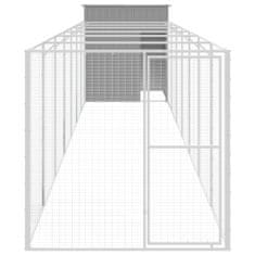 Petromila vidaXL Búda pre psa s výbehom svetlo sivá 165x863x181 cm pozink. oceľ